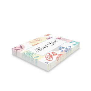 Pack of Floral Blank Thank you Cards Greeting (8 16 and 24 Pcs) - Pcs / Matte / 4.25” x 5.5” - & Note Cards