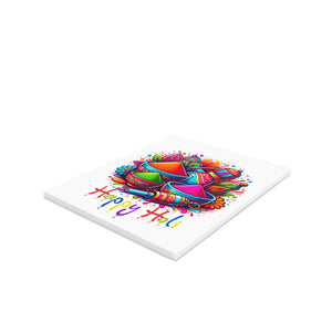 Vibrant Happy Holi Greeting Cards - Matching White Envelopes - Dipaliz - & Note
