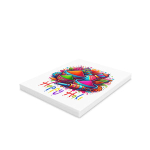 Vibrant Happy Holi Greeting Cards - Matching White Envelopes - Dipaliz - & Note