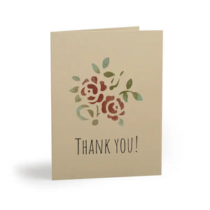 Paper Products - Greeting Cards with Matching White Envelopes - Luxe Thank you Set - Dipaliz 8 Pcs / Matte / 4.25” x