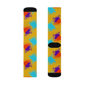 Vibrant Paint Splats Sublimation Socks - Trendy Comfort - Dipaliz