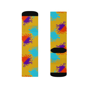 Vibrant Paint Splats Sublimation Socks - Trendy Comfort - Dipaliz