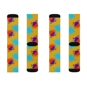 Vibrant Paint Splats Sublimation Socks - Trendy Comfort - Dipaliz