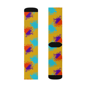 Vibrant Paint Splats Sublimation Socks - Trendy Comfort - Dipaliz