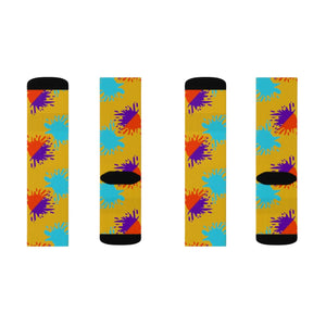 Vibrant Paint Splats Sublimation Socks - Trendy Comfort - Dipaliz