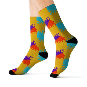 Vibrant Paint Splats Sublimation Socks - Trendy Comfort - Dipaliz