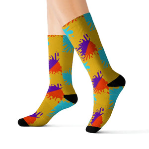 Vibrant Paint Splats Sublimation Socks - Trendy Comfort - Dipaliz