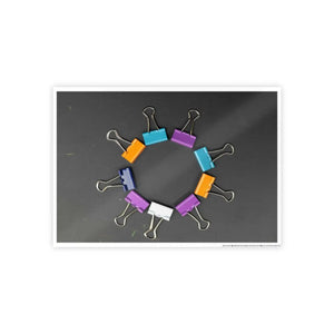 Vibrant Paper Clips High Gloss Poster - Modern Art - Dipaliz - Posters Prints & Visual Artwork
