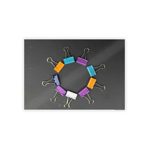 Vibrant Paper Clips High Gloss Poster - Modern Art - Dipaliz - Posters Prints & Visual Artwork