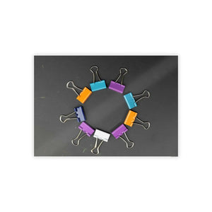 Vibrant Paper Clips High Gloss Poster - Modern Art - Dipaliz - Posters Prints & Visual Artwork