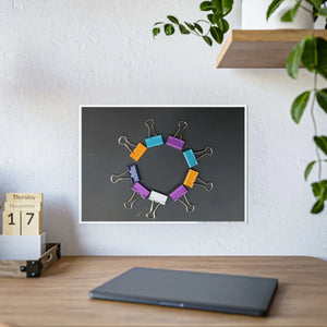 Vibrant Paper Clips High Gloss Poster - Modern Art - Dipaliz - Posters Prints & Visual Artwork