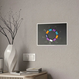 Vibrant Paper Clips High Gloss Poster - Modern Art - Dipaliz - Posters Prints & Visual Artwork