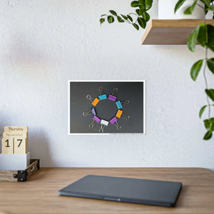 Vibrant Paper Clips High Gloss Poster - Modern Art - Dipaliz - Posters Prints & Visual Artwork