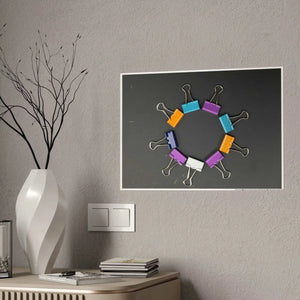 Vibrant Paper Clips High Gloss Poster - Modern Art - Dipaliz - Posters Prints & Visual Artwork
