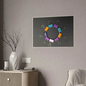 Vibrant Paper Clips High Gloss Poster - Modern Art - Dipaliz - Posters Prints & Visual Artwork