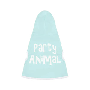 White Rib Dog Hoodie - Party Animal Polyester - Dipaliz - Pet Hoodies