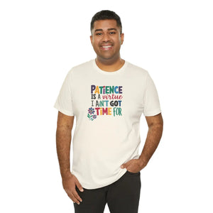 Soft Cotton Jersey Short Sleeve Tee - Patience Virtue - Dipaliz - T-shirts - s