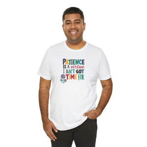 Soft Cotton Jersey Short Sleeve Tee - Patience Virtue - Dipaliz - T-shirts - s