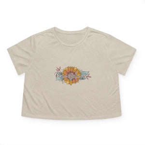 Boho Sunflower Flowy Cropped Tee - Soft Polyester Blend - Dipaliz - T-shirts - s