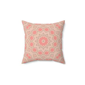 Modern Peach Radial Abstract Polyester Square Pillow - Dipaliz - Throw Pillows
