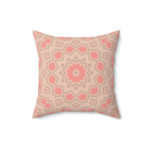 Modern Peach Radial Abstract Polyester Square Pillow - Dipaliz - Throw Pillows