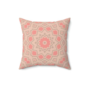 Modern Peach Radial Abstract Polyester Square Pillow - Dipaliz - Throw Pillows