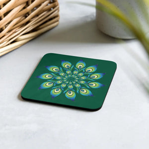 Vibrant Peacock Feather Coasters - Heat Resistant - Dipaliz