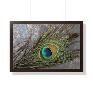Peacock Feather Framed Horizontal Poster - Museum Quality - Dipaliz - Posters Prints & Visual Artwork