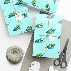 Peacock Feather Gift Wrap Papers - Fashion Inspired Design - Dipaliz - Paper Products