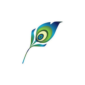 Exotic Peacock Kiss Cut Vinyl Decals - White Satin - Dipaliz - Decorative Stickers