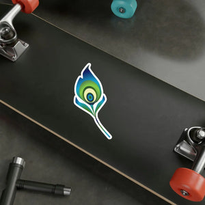 Exotic Peacock Kiss Cut Vinyl Decals - White Satin - Dipaliz - Decorative Stickers