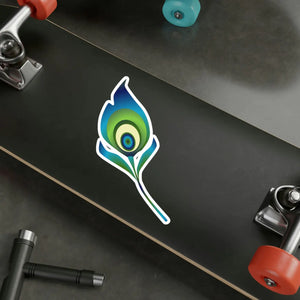 Exotic Peacock Kiss Cut Vinyl Decals - White Satin - Dipaliz - Decorative Stickers
