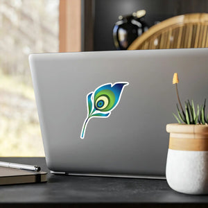 Exotic Peacock Kiss Cut Vinyl Decals - White Satin - Dipaliz - Decorative Stickers