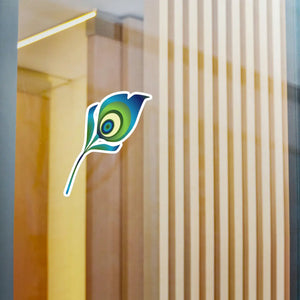 Exotic Peacock Kiss Cut Vinyl Decals - White Satin - Dipaliz - Decorative Stickers