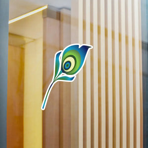 Exotic Peacock Kiss Cut Vinyl Decals - White Satin - Dipaliz - Decorative Stickers