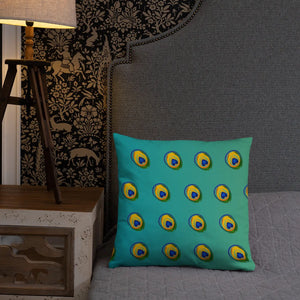 Peacock Feathers Basic Throw Pillow – 18x18 Soft - Dipaliz - Pillows