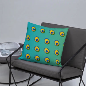 Peacock Feathers Basic Throw Pillow – 18x18 Soft - Dipaliz - Pillows