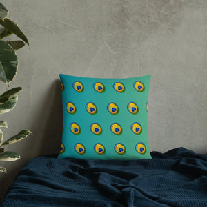 Peacock Feathers Basic Throw Pillow – 18x18 Soft - Dipaliz - Pillows