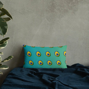 Peacock Feathers Basic Throw Pillow – 18x18 Soft - Dipaliz - Pillows