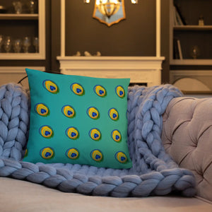 Peacock Feathers Basic Throw Pillow – 18x18 Soft - Dipaliz - Pillows