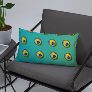 Peacock Feathers Basic Throw Pillow – 18x18 Soft - Dipaliz - Pillows