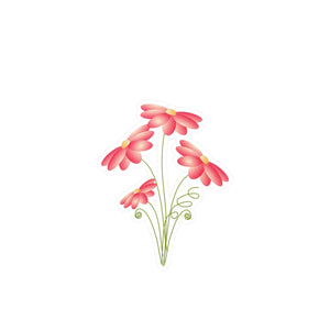 Vibrant Pink Flowers Bunch Kiss Cut Vinyl Decals - Dipaliz - Home Decor