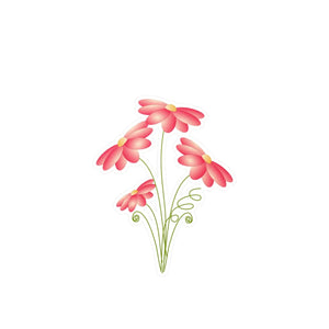 Vibrant Pink Flowers Bunch Kiss Cut Vinyl Decals - Dipaliz - Home Decor
