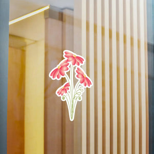 Vibrant Pink Flowers Bunch Kiss Cut Vinyl Decals - Dipaliz - Home Decor