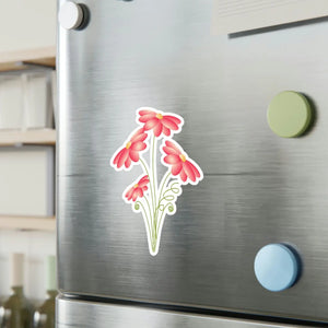 Vibrant Pink Flowers Bunch Kiss Cut Vinyl Decals - Dipaliz - Home Decor