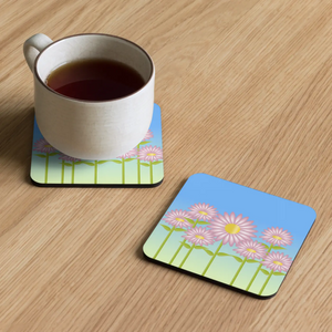 Vibrant Pink Flowers Coasters - Heat Resistant Cork - Dipaliz
