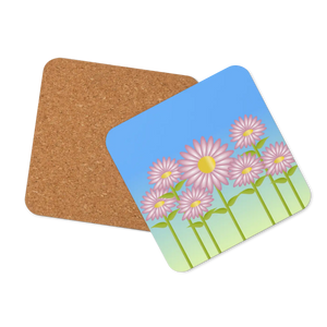Vibrant Pink Flowers Coasters - Heat Resistant Cork - Dipaliz