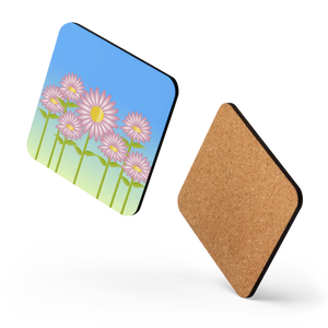 Vibrant Pink Flowers Coasters - Heat Resistant Cork - Dipaliz