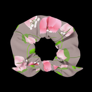 Floral Recycled Scrunchie - Pink Flowers one Size - Dipaliz - Ponytail Holders