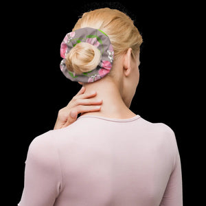 Floral Recycled Scrunchie - Pink Flowers one Size - Dipaliz - Ponytail Holders